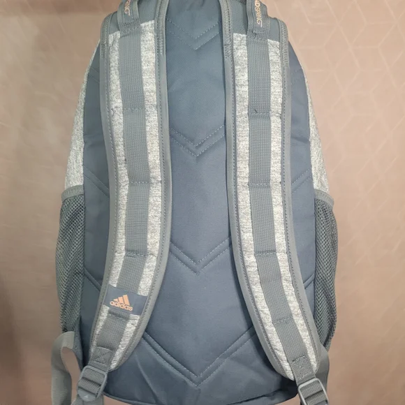 Adidas Heathered Gray Backpack with Copper Accents - Picture 2 of 2